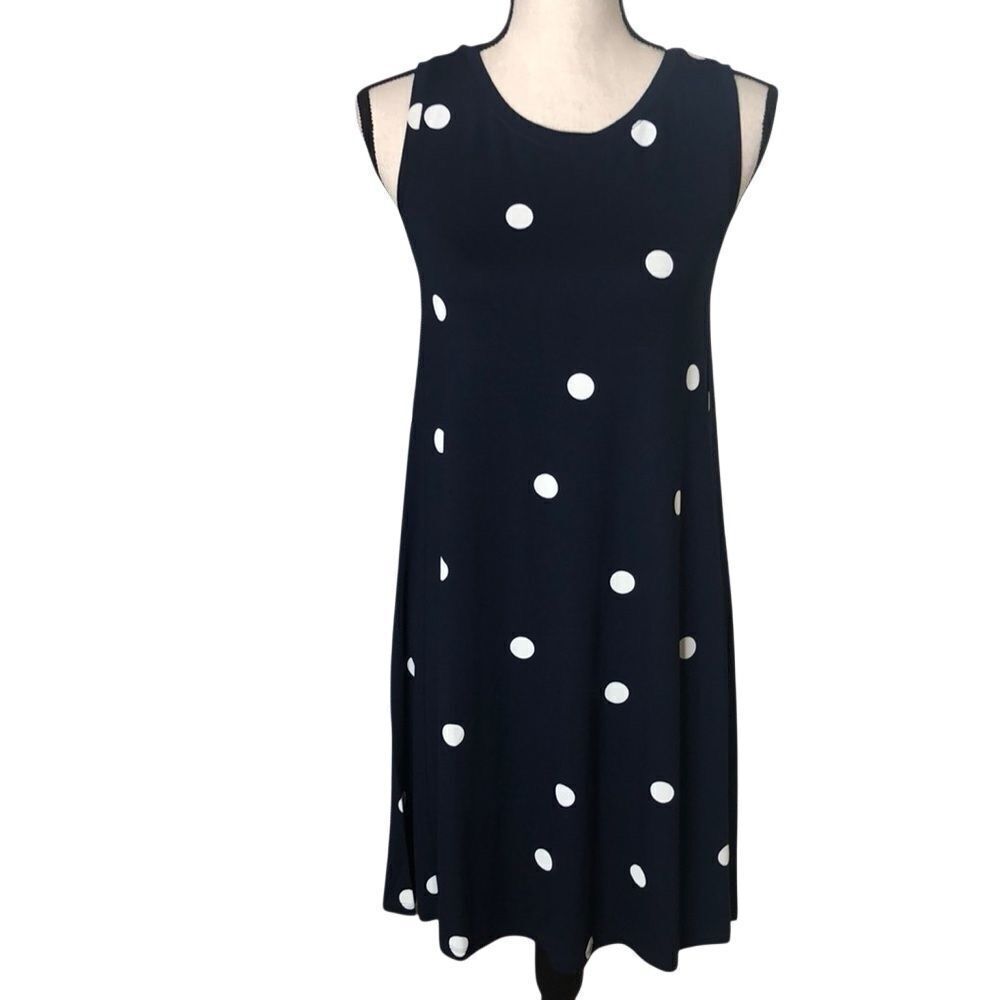 NEW Loft Navy & White Polka Dot Knit Shift Dress Sz XS NWT